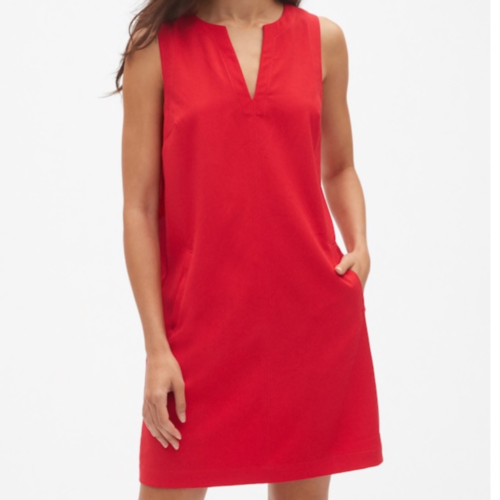 NWT Gap red Relaxed fit dress TALL Small